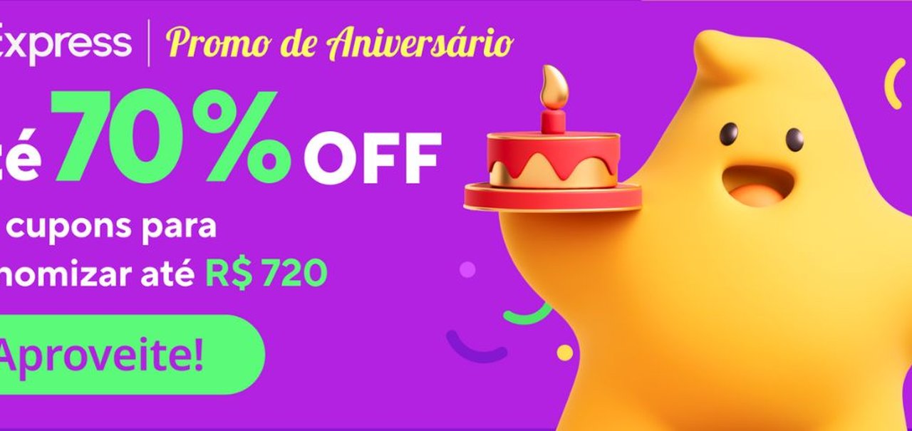 Aniversário do AliExpress tem descontos de até 70%, frete grátis e cupons exclusivos; veja ofertas