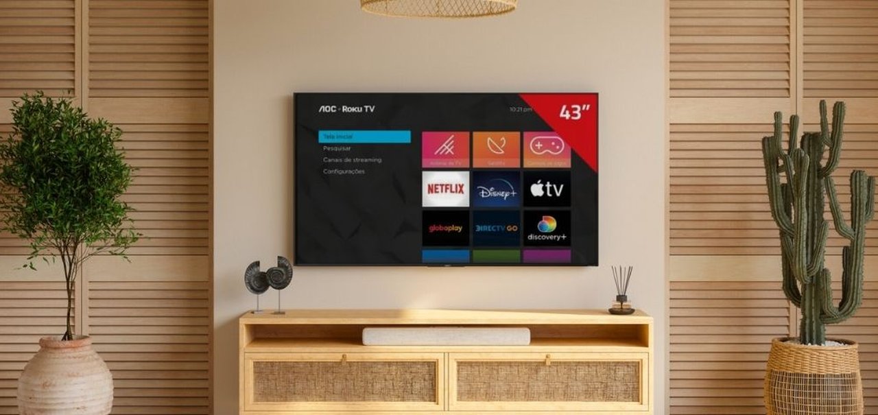 Smart TV AOC com 43 polegadas e Roku TV pelo menor preço; veja oferta