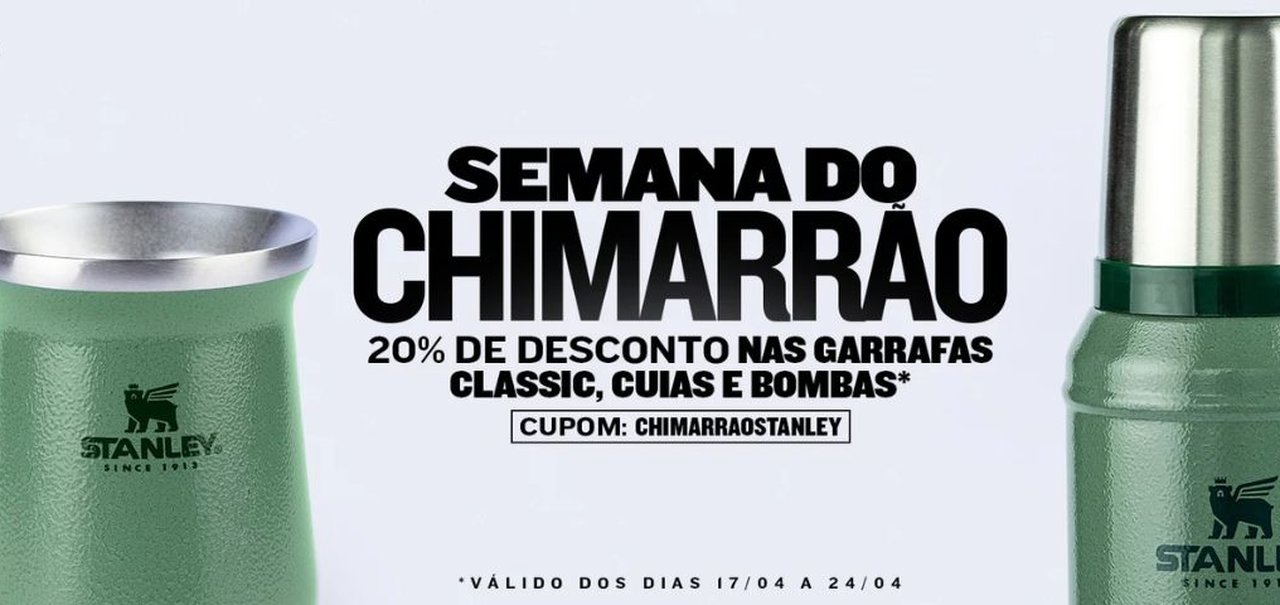 Dia do Chimarrão: último dia para aproveitar os 20% de desconto em cuia, bomba para mate e garrafa Stanley