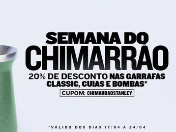 Dia do Chimarrão: último dia para aproveitar os 20% de desconto em cuia, bomba para mate e garrafa Stanley
