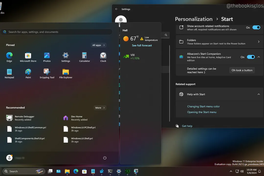 Companions: Microsoft começa a testar blocos flutuantes no Windows 11