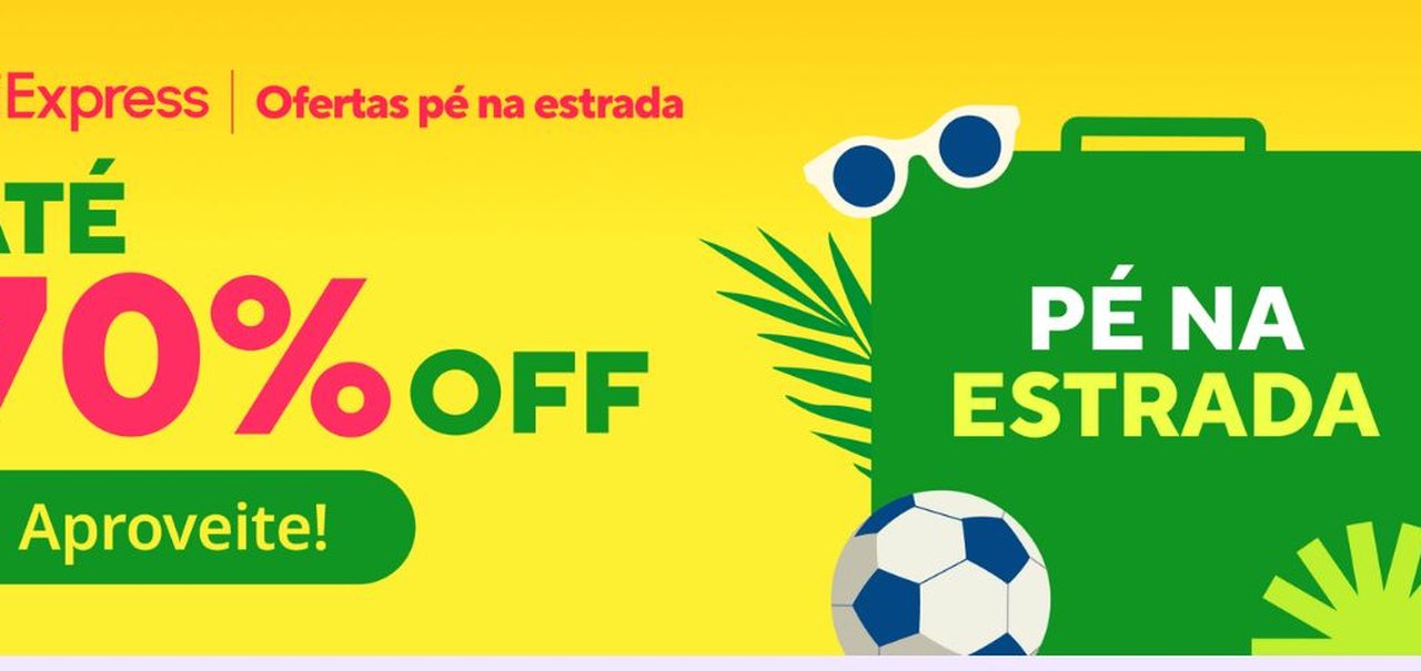 Campanha 'Pé na Estrada' do AliExpress tem ofertas de até 70% e taxa reduzida; confira