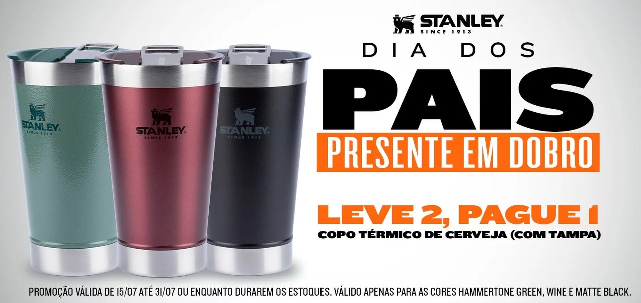 Copo Stanley com tampa: últimos dias para comprar 2 por R$ 110; veja cores