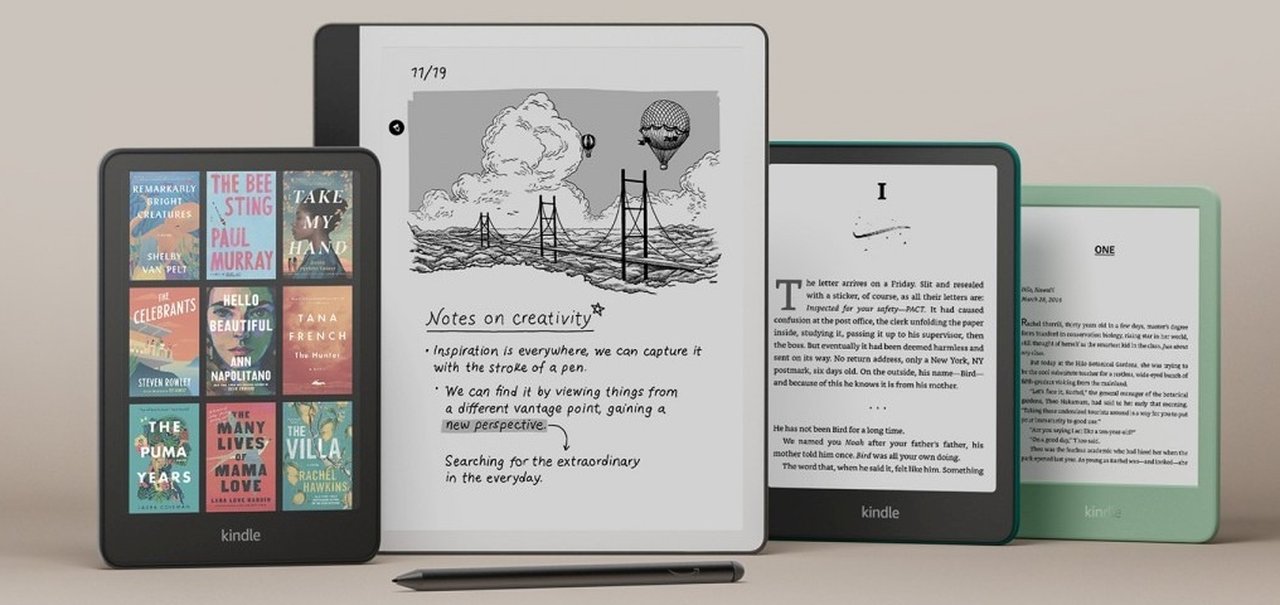 Amazon revela primeiro Kindle colorido e Paperwhite 6 mais rápido