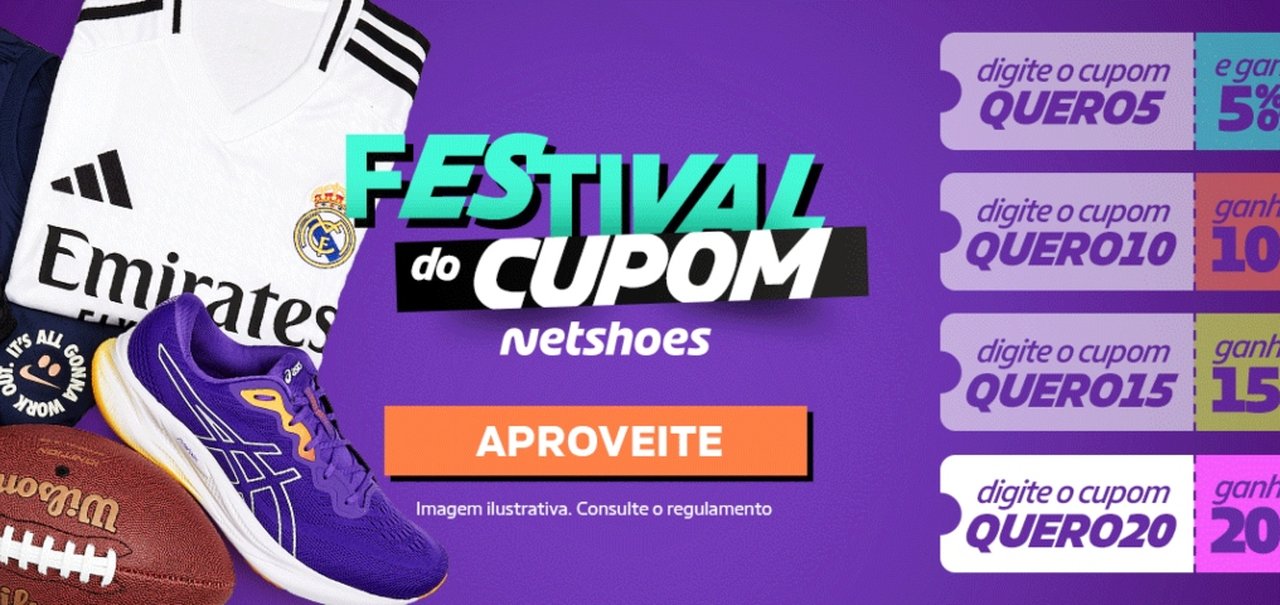 Festival do Cupom Netshoes: confira camisas de time, tênis, moletons e mais com desconto + cupons de até 20% OFF