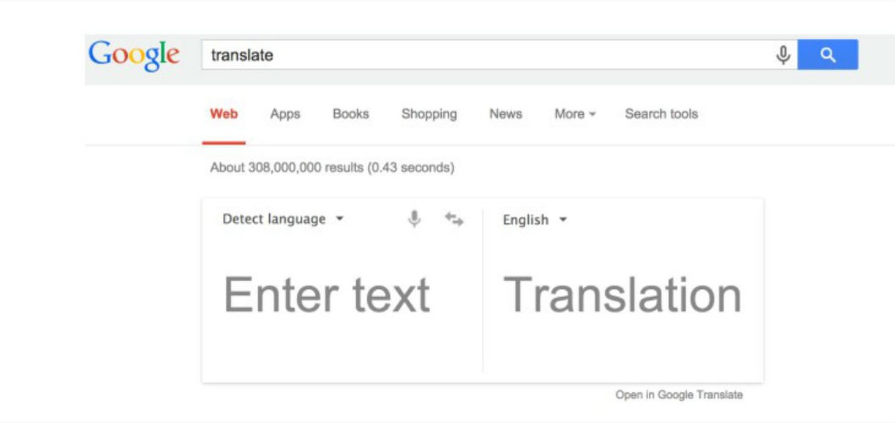 Google testa ferramenta Translate direto nos resultados da busca