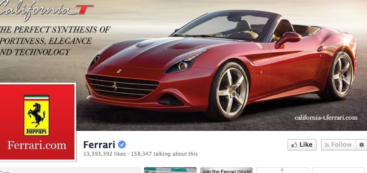 Página da Ferrari no Facebook está sendo alvo de processo