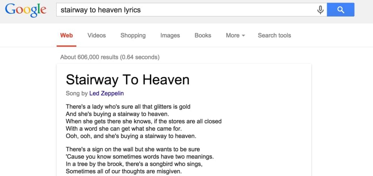 Karaokê nas buscas: Google começa a exibir letras de músicas nos resultados