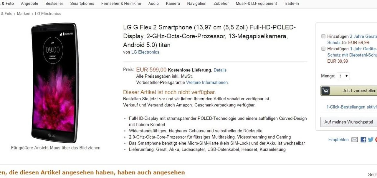 LG G Flex 2 já tem preço definido na Alemanha; confira