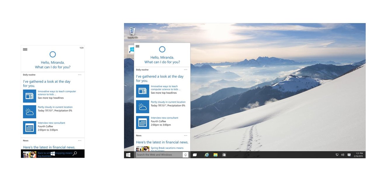 Microsoft revela Cortana para Windows 10