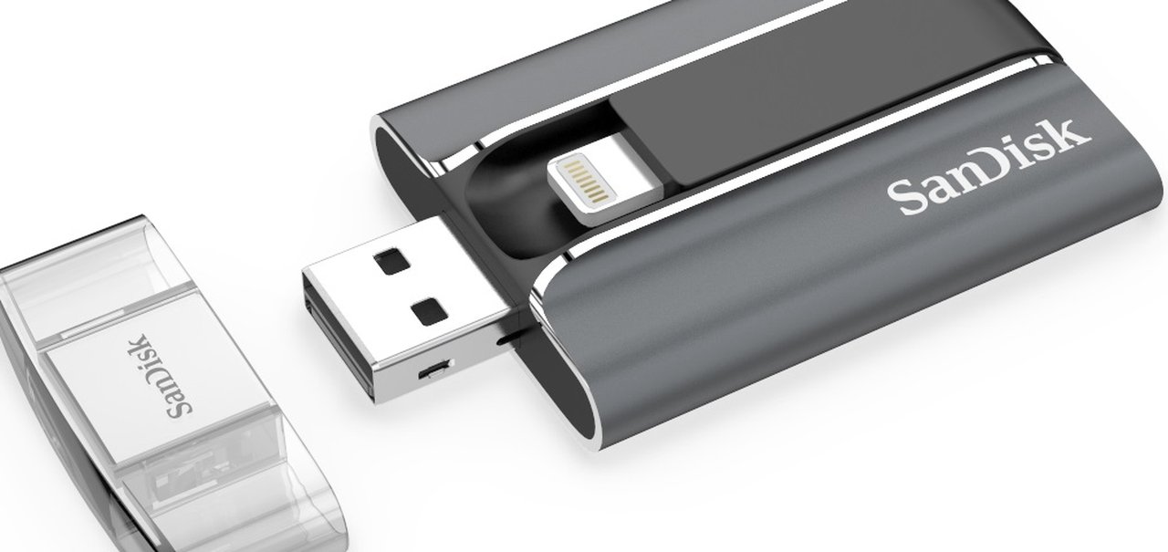 Novo flash drive SanDisk iXpand com conector Lightning chega com 128 GB