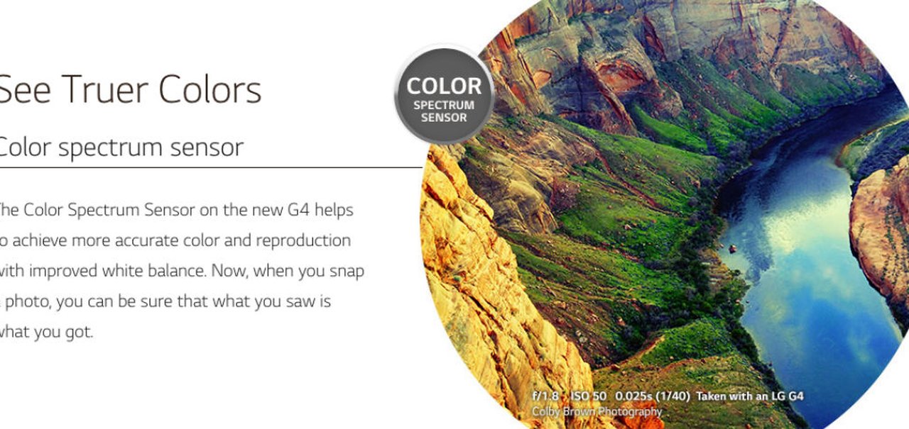 Como funciona o sensor de espectro de cores da câmera do LG G4