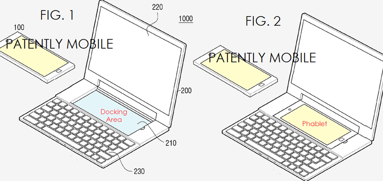 Notebook com acoplamento para phablet é nova patente da Samsung