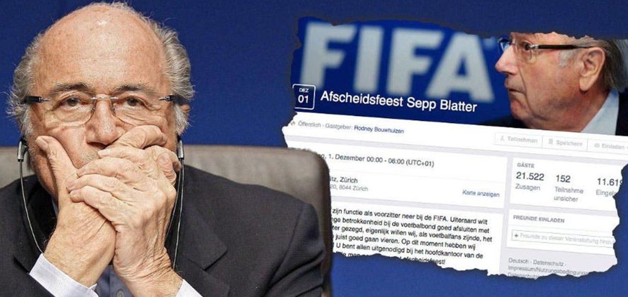 Evento no Facebook reuniu mais de 21 mil pessoas para adeus a Blatter