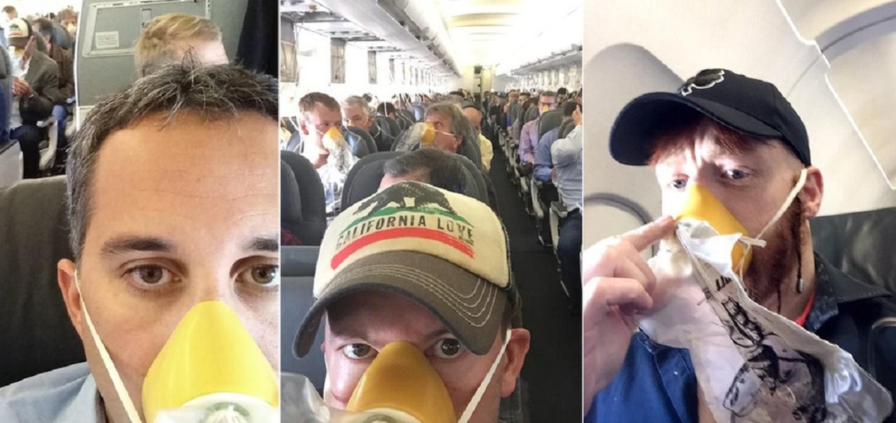 Oxigênio acabou no avião, o que fazer? Selfies!