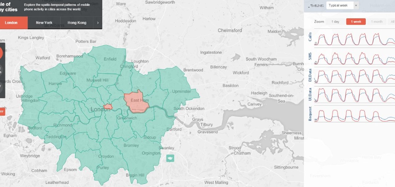 Site mostra frequência de uso de celulares em várias cidades do mundo