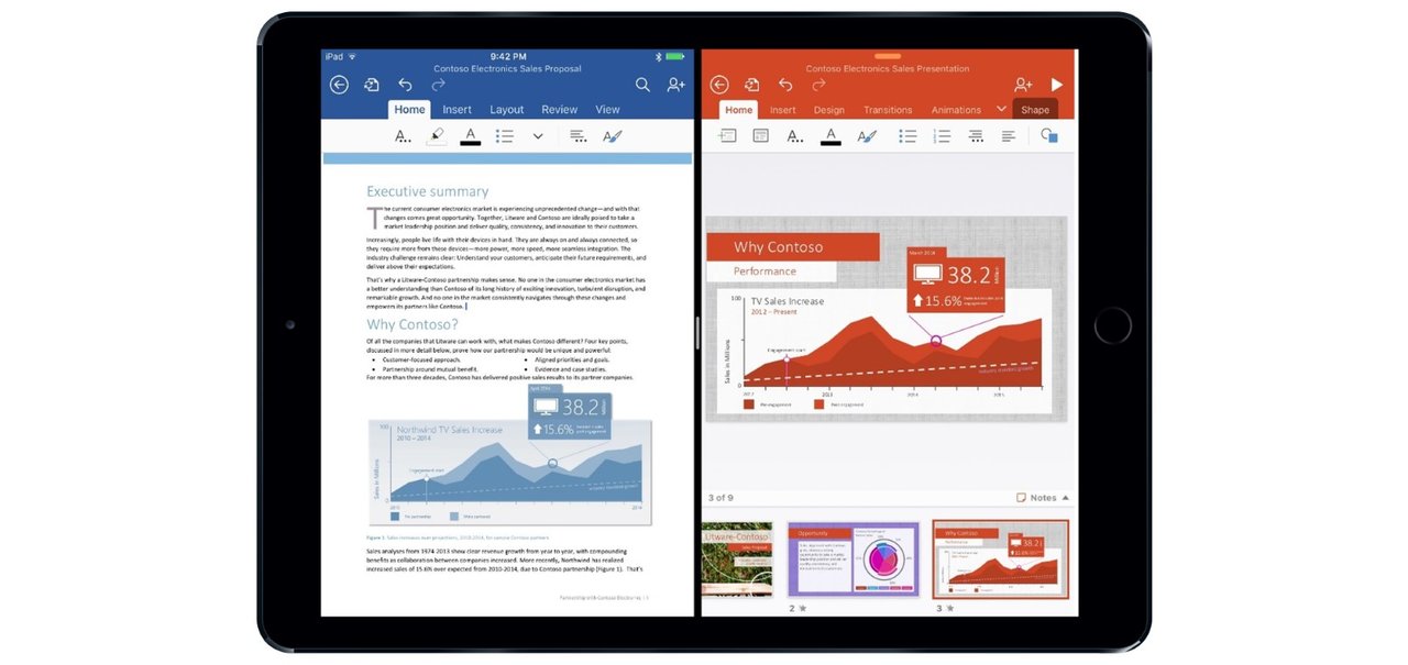 Atualização: Office para iPad ganha suporte multitarefa