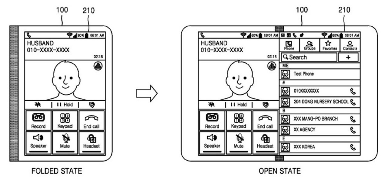 Samsung registra patente de smartphone dobrável que vira um tablet