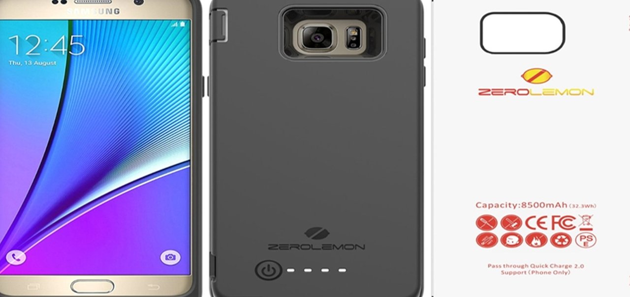 ZeroLemon lança case de bateria de 8500 mAh ao Galaxy Note 5 e S6 Edge+