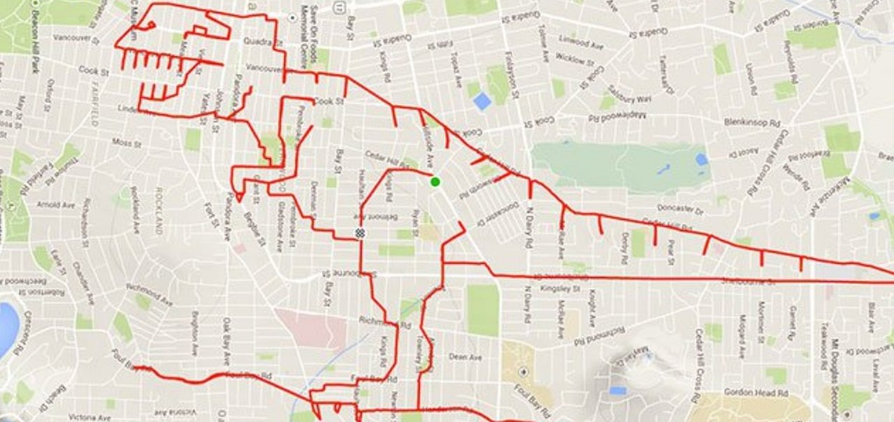 Ciclista-artista usa o GPS para fazer desenhos divertidos nos mapas