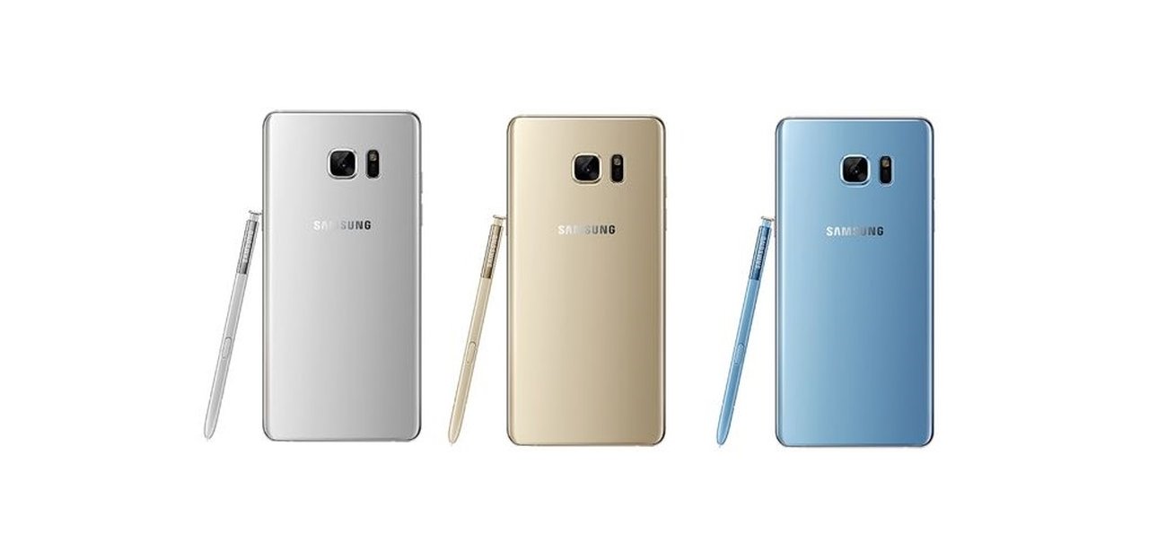 Renderizações mostram todos os ângulos e cores do Galaxy Note 7