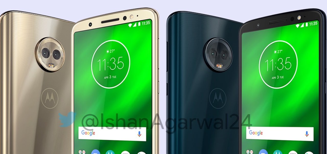 Vazam imagens em alta resolução dos Moto G6, G6 Play e G6 Plus