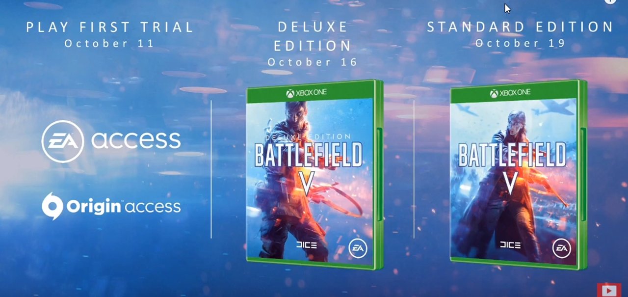 Battlefield V terá trial no EA Access uma semana antes do lançamento