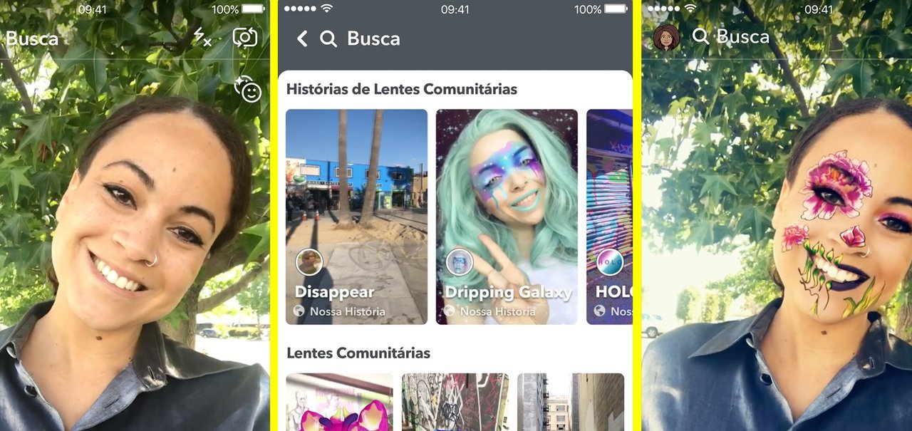 Snapchat ganha menu exclusivo com milhares de lentes criadas por usuários