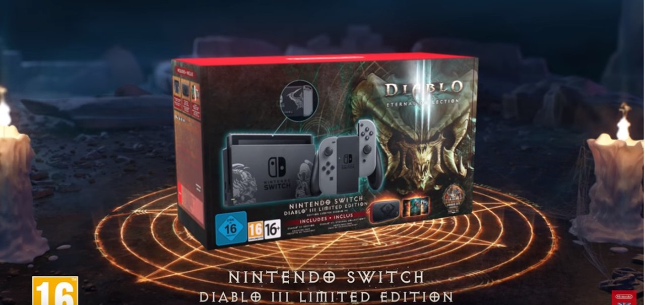 Nintendo anuncia bundle de Switch com Diablo 3 em console personalizado