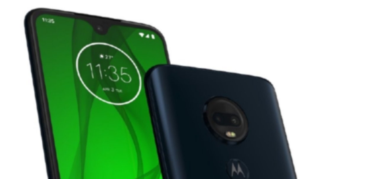 Imagem do Moto G7 Plus mostra aparelho com mesmo visual da versão menor