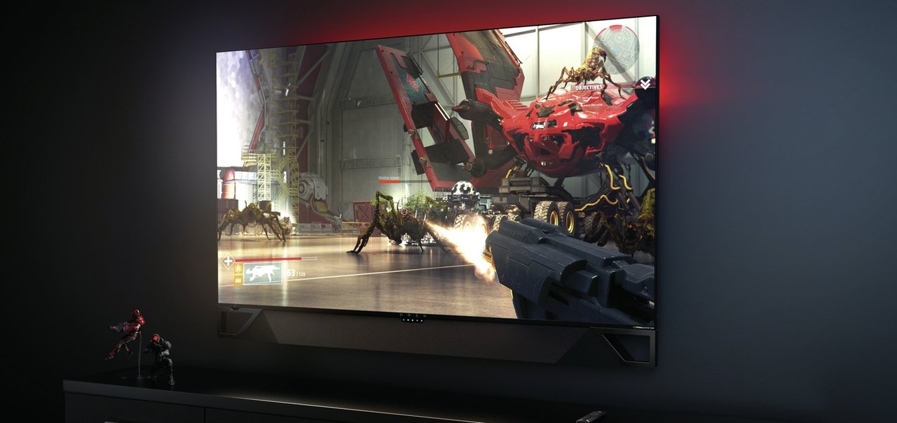 HP lança monitor gamer de 65 polegadas com barra de som embutida