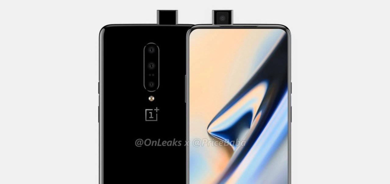 Imagem de capa do OnePlus 7 confirma visual com câmera de selfie retrátil