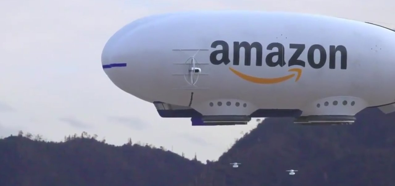 Dirigível da Amazon que solta drones infelizmente é falso, mas é assustador