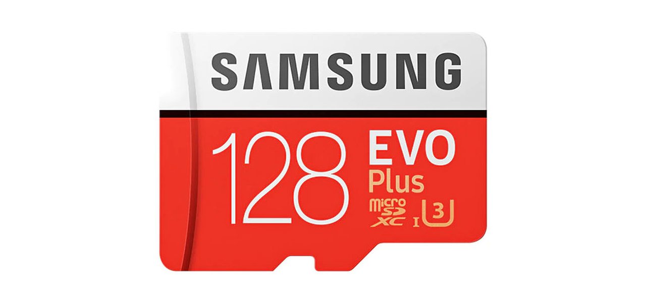 Cartão de memória Samsung com 128 GB em promoção