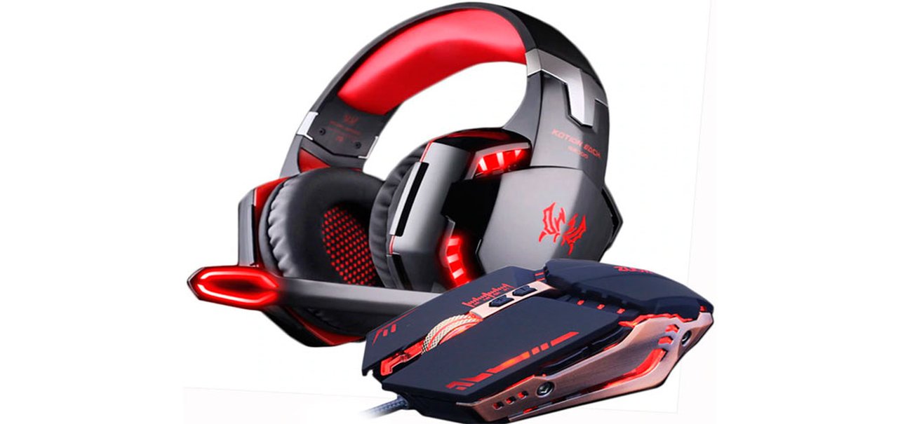 Kit com headset e mouse gamer a partir de R$ 81