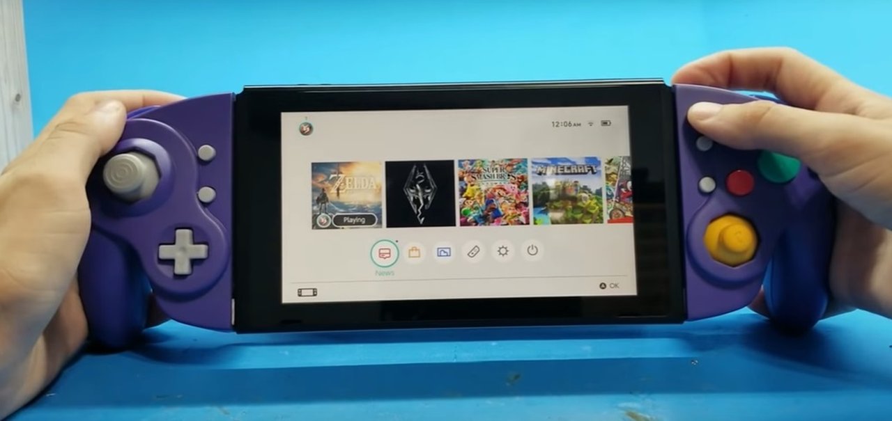 Fã cria Joy-Cons para Switch inspirado no controle do GameCube