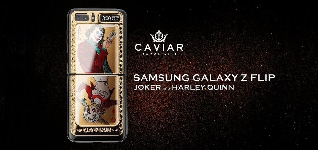 Galaxy Z Flip ganha edição de luxo com Coringa e Arlequina