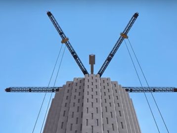 Torre de blocos de concreto ao melhor estilo LEGO gera energia renovável