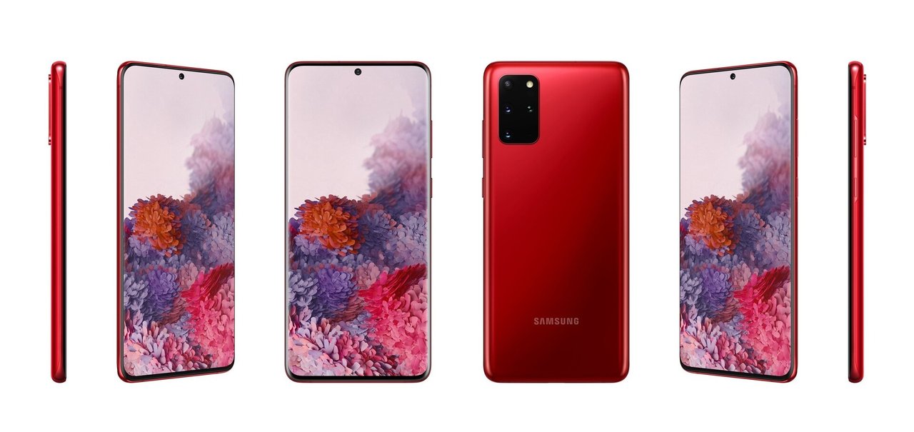 Versão vermelha do Galaxy S20 e Bud+ vazam na internet