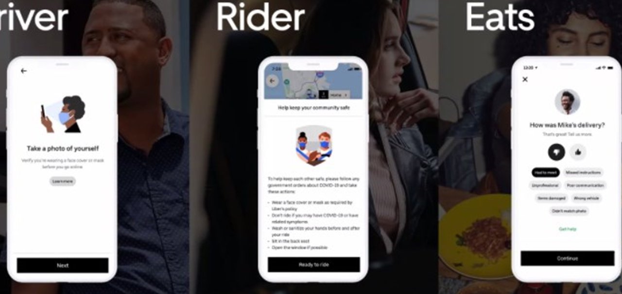 Motoristas do Uber terão que tirar selfie com máscara para dirigir