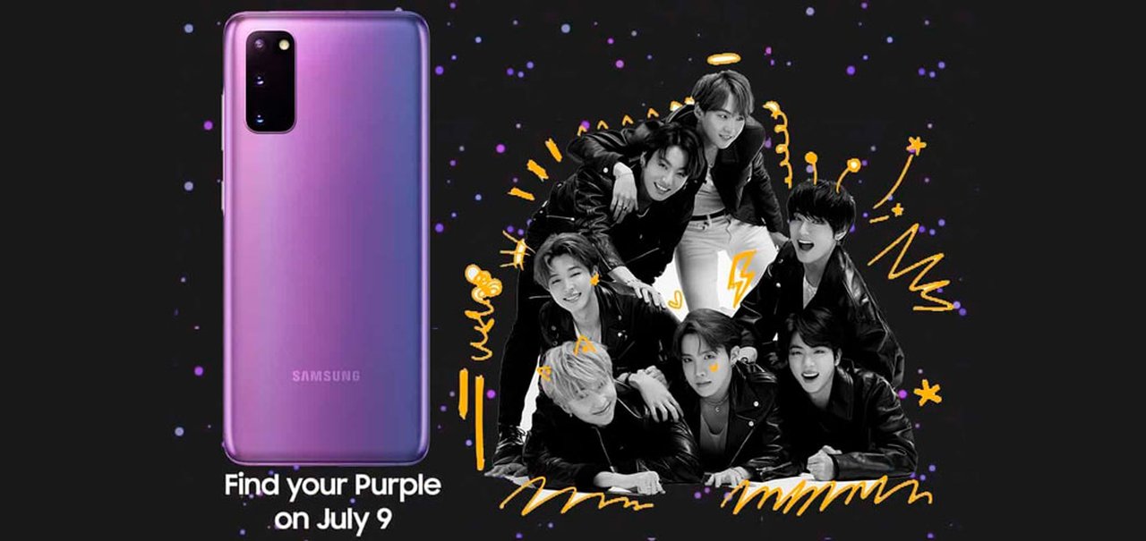 K-pop | Galaxy S20+ ganha versão do BTS com Galaxy Buds+ customizado