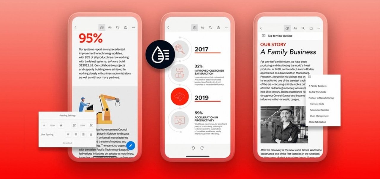 Adobe lança 'modo líquido' e revoluciona leitura de PDF no celular