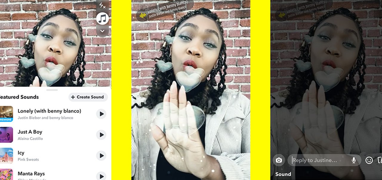 Snapchat: novo recurso 'Sounds' permite gravar músicas em posts 