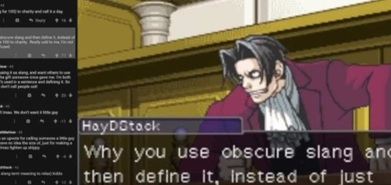 Bot transforma discussões do Reddit em debates de Ace Attorney