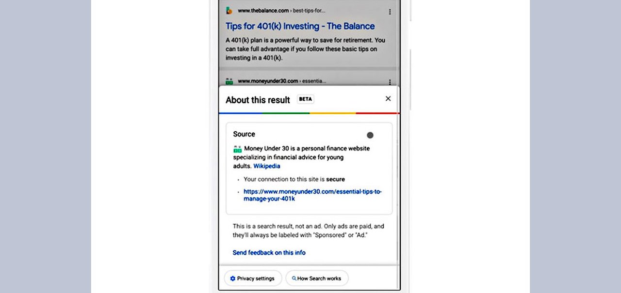 Google mostrará informações sobre sites indicados na sua pesquisa