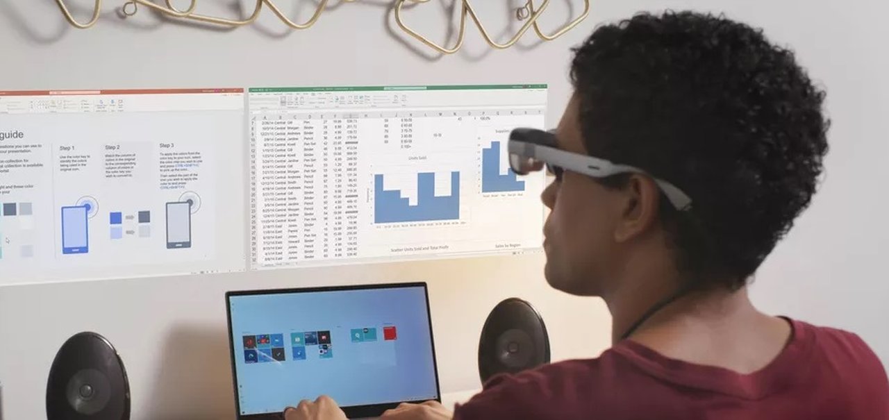 Qualcomm: óculos de realidade aumentada cria telas virtuais na parede