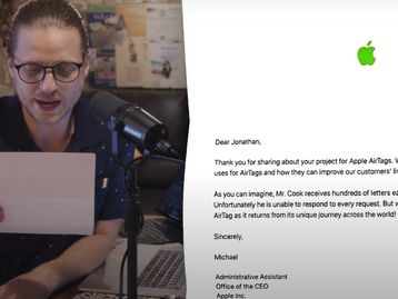 Youtuber manda AirTag para sede da Apple e recebe carta da empresa