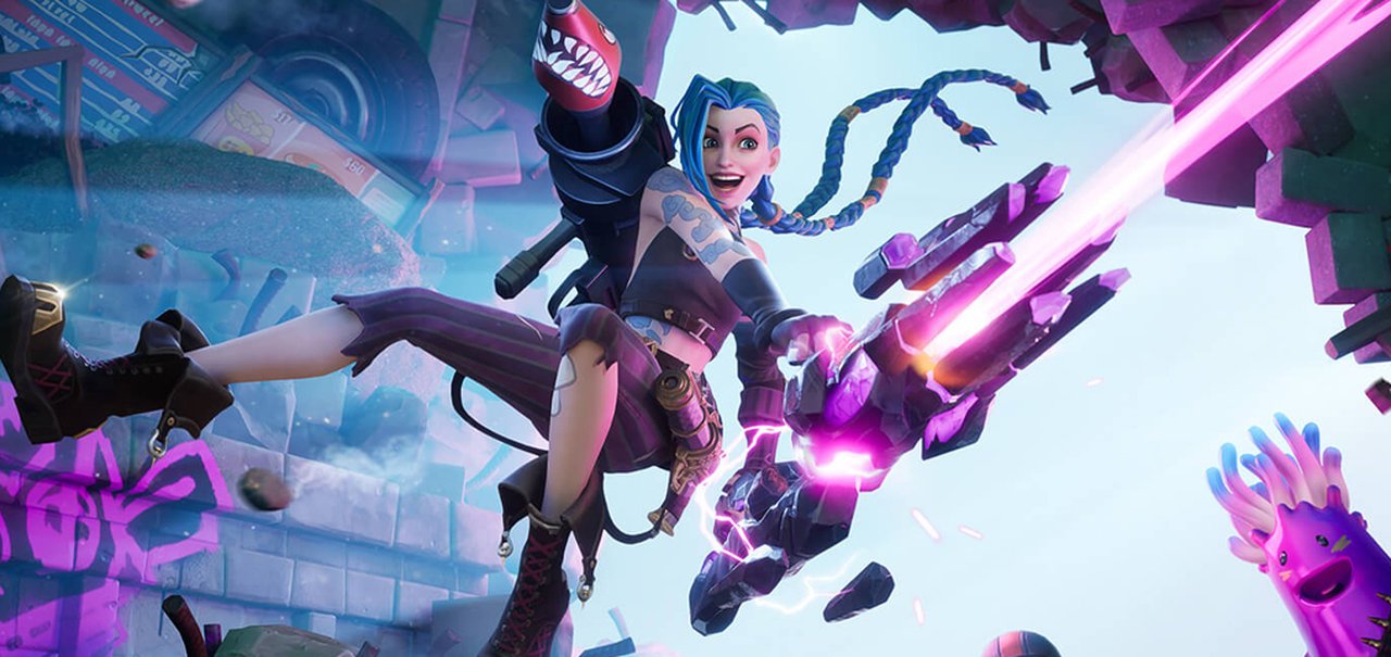 Fortnite ganha skin de Jinx e jogos da Riot Games chegam à Epic Games Store