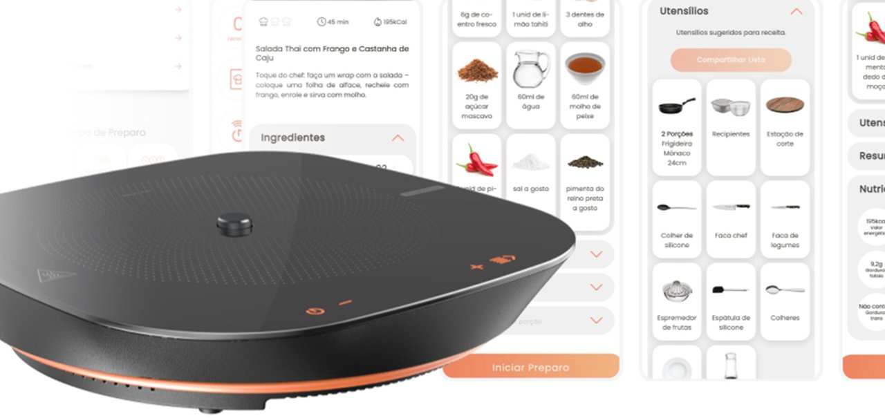 Tramontina lança cooktop conectado com app que ensina a cozinhar