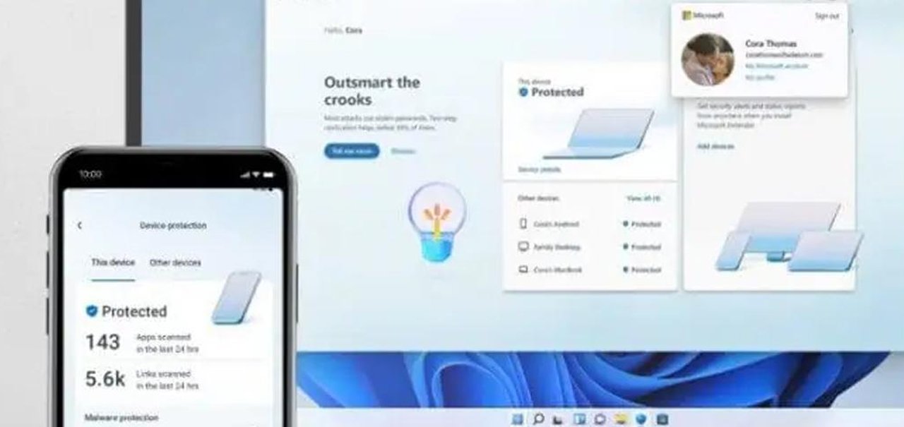 Veja imagem do novo Microsoft Defender para Windows 11 e celular
